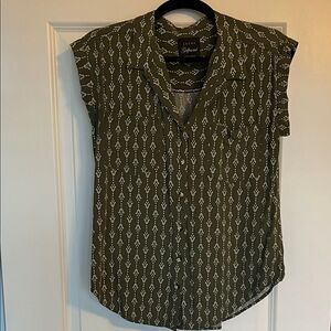 JACHS Girlfriend Olive Patterned Blouse